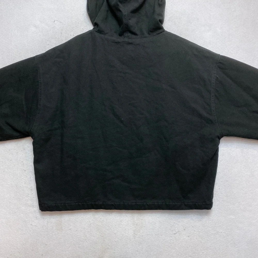 YoungLA Canvas Hooded Jacket Mens Large Black Quilted Lined Full Zip Workwear